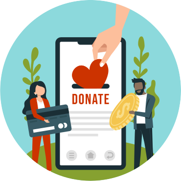 a graphic depicting multiple methods for donating